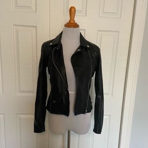 Pull & Bear Black Faux Leather Jacket Size S